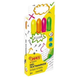 Jovi Marcador Fluorescente Gel Textmarker Neon De Gel En Stick 140 mm Estuche 4 Ud Colores Surtidos
