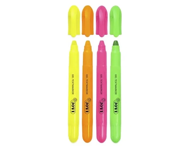 Jovi Estuche de 4 Marcadores de Gel Fluorescente Neón en Stick Surtidos