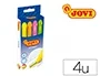 Jovi Marcador de Cera Gel Fluorescente - Estuche de 4 Unidades Colores Surtidos