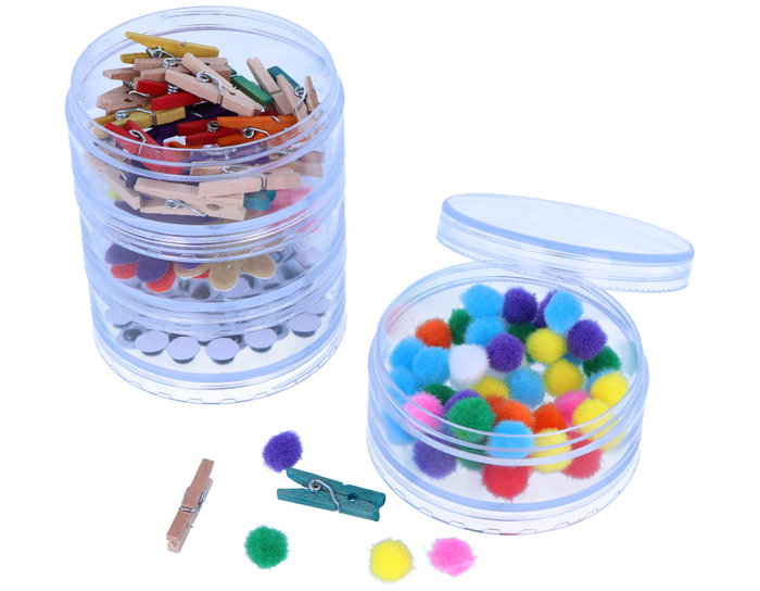 Innspiro Set de 5 botes de plástico con rosca y 1 tapa