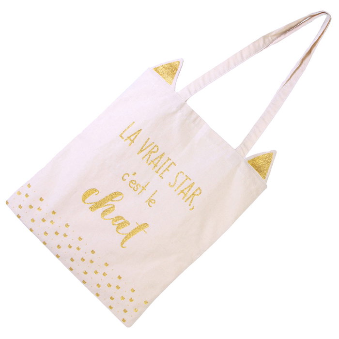 The Concept Factory Bolsa Tote Bag "Mon Chat Mon Ch" con Diseño Ilustrado de Gatos