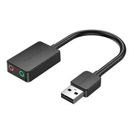 Vention Tarjeta de Sonido Externa USB CDYB0 2.1 Canales Negro