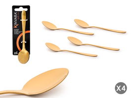 KINVARA Set 4 Cucharillas Doradas Metal 4.5 x 16 x 2 cm (Set de 36)
