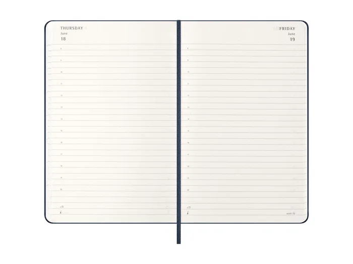 Moleskine DHB2012DC3Y26 Agenda 2026 Tapa Dura 12 Meses Diaria L (13 x 21 cm) Azul Zafiro