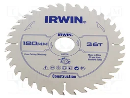 IRWIN Sierra circular de 180mm con 36 dientes para madera