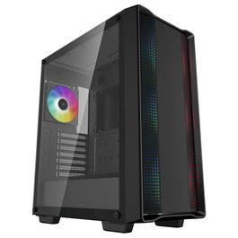 DeepCool Caja/Torre PC Midi Tower CC560 ARGB V2 Negra ATX/Micro-ATX/Mini-ITX con Ventana de Cristal Templado y Iluminación ARGB