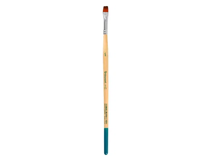 Liderpapel Pincel nº 5 Punta Plana para Pintura Acrílica y Acuarela - Pelo Sintético Certificado FSC