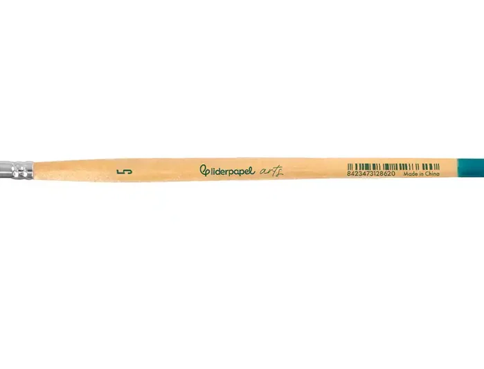 Liderpapel Pincel nº 5 Punta Plana para Pintura Acrílica y Acuarela - Pelo Sintético Certificado FSC