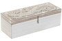 DKD Home Decor Caja Boho Natural Blanco MDF 22 x 8 x 7 cm (4 Unidades)