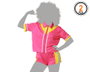 Disfraz Chándal Corto Años 80 en Rosa y Amarillo Neón para Fiestas Temáticas y Eventos Retro - Conjunto Deportivo Ochentero