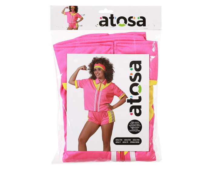 Disfraz Chándal Corto Años 80 en Rosa y Amarillo Neón para Fiestas Temáticas y Eventos Retro - Conjunto Deportivo Ochentero Disfraz Chándal Corto Años 80 en Rosa y Amarillo Neón para Fiestas Temáticas y Eventos Retro - Conjunto Deportivo Ochentero