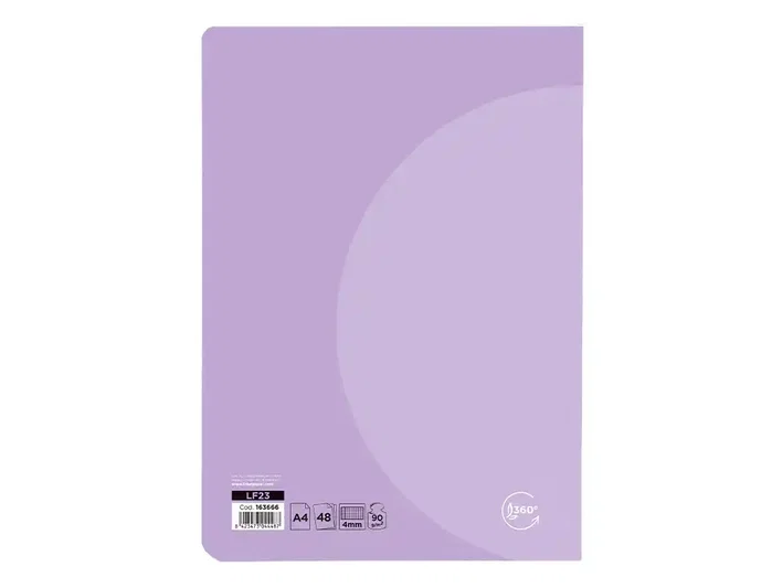 Liderpapel Libreta 360 Tapa Plástico A5 48 Hojas 90gr Horizontal Doble Margen Colores Pastel