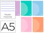 Liderpapel Libreta 360 Tapa Plástico A5 48 Hojas 90gr Horizontal Doble Margen Colores Pastel