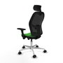 PIQUERAS Y CRESPO Silla de oficina Jorquera con mecanismo Sincro/Traslack, Verde y Negro