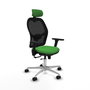 PIQUERAS Y CRESPO Silla de oficina Jorquera con mecanismo Sincro/Traslack, Verde y Negro