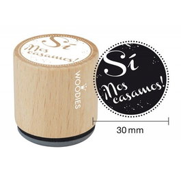 WOODIES BY COLOP Sello de madera Ø30mm Gris SI! NOS CASAMOS