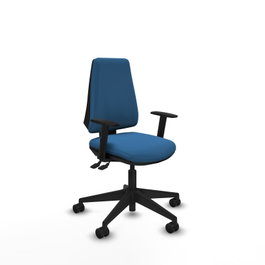 PIQUERAS Y CRESPO Silla de oficina Elche, mecanismo Asincro, Azul claro