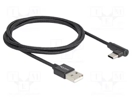 DeLOCK Cable USB 2.0 Tipo-A a USB Tipo-C™ Angular 1 m Negro