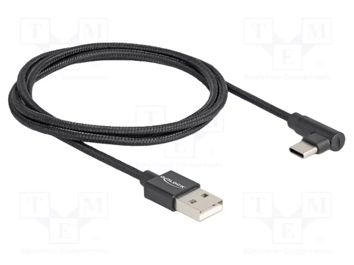 DeLOCK Cable USB 2.0 Tipo-A a USB Tipo-C™ Angular 1 m Negro DeLOCK Cable USB 2.0 Tipo-A a USB Tipo-C™ Angular 1 m Negro