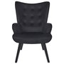 Home Deco Factory Butaca-Sillón Giulia Negro Lounge 68x75xh.96 cm Estructura Acero Patas Madera Poliéster