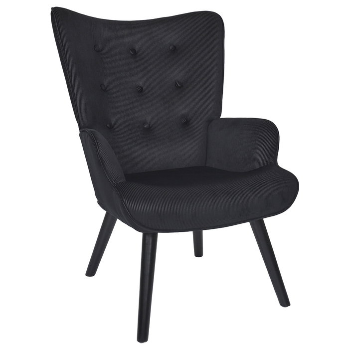 Home Deco Factory Butaca-Sillón Giulia Negro Lounge 68x75xh.96 cm Estructura Acero Patas Madera Poliéster Home Deco Factory Butaca-Sillón Giulia Negro Lounge 68x75xh.96 cm Estructura Acero Patas Madera Poliéster