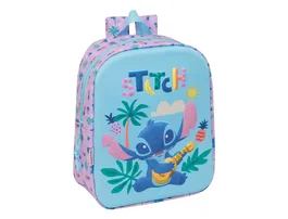 Safta Mochila Guardería 3D con Stitch, Colección Stitch, Dimensiones 270x220x100 mm