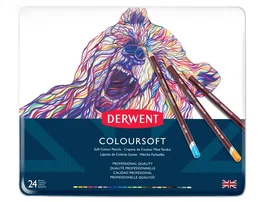 Derwent Lápices de Colores Coloursoft Caja de 24 Unidades Colores Surtidos