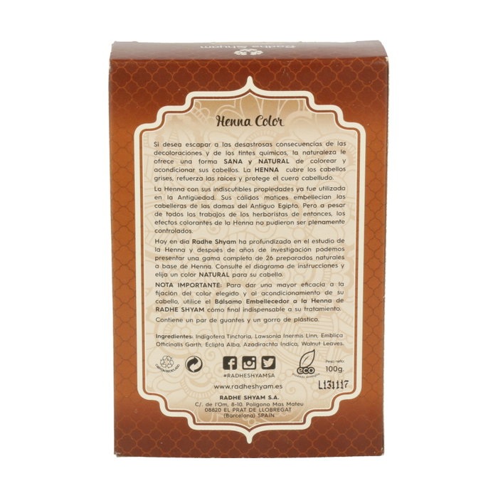 Radhe Shyam Henna en Polvo Castaño Medio