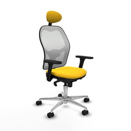 PIQUERAS Y CRESPO Silla de oficina Jorquera con mecanismo Sincro, Amarillo y Blanco