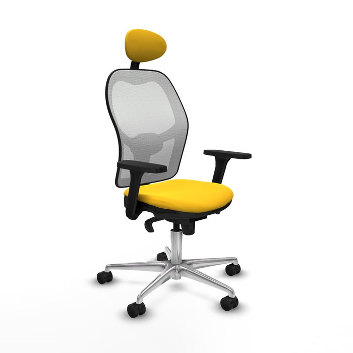PIQUERAS Y CRESPO Silla de oficina Jorquera con mecanismo Sincro, Amarillo y Blanco PIQUERAS Y CRESPO Silla de oficina Jorquera con mecanismo Sincro, Amarillo y Blanco