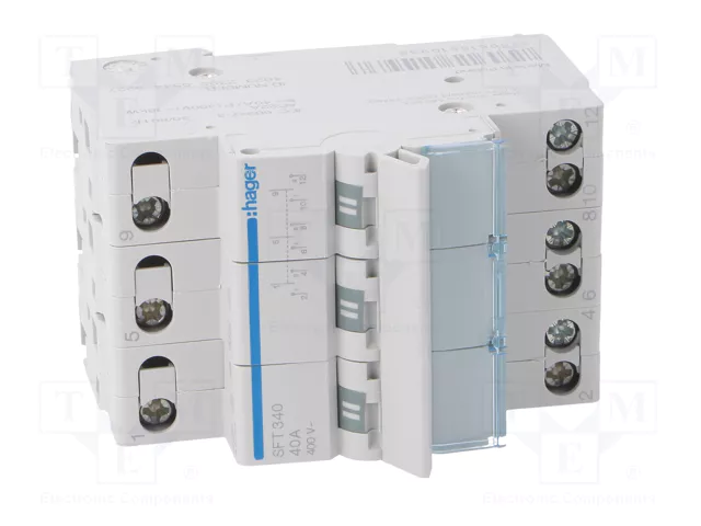 HAGER Interruptor de Grúa 3 Polos 40A 230VAC Gris