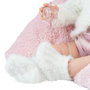 Marina&Pau Muñeca Reborn Sweet Baby Angora 3152, 42 cm articulada, de angora con braguita, gorrito, jersey, patucos, cojín y certificado, totalmente fabricada en España, +3 años