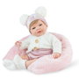 Marina&Pau Muñeca Reborn Sweet Baby Angora 3152, 42 cm articulada, de angora con braguita, gorrito, jersey, patucos, cojín y certificado, totalmente fabricada en España, +3 años