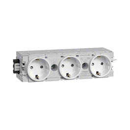 Hager GS30009016 Toma de corriente de 3 enchufes con Wago C-Profil, Blanco