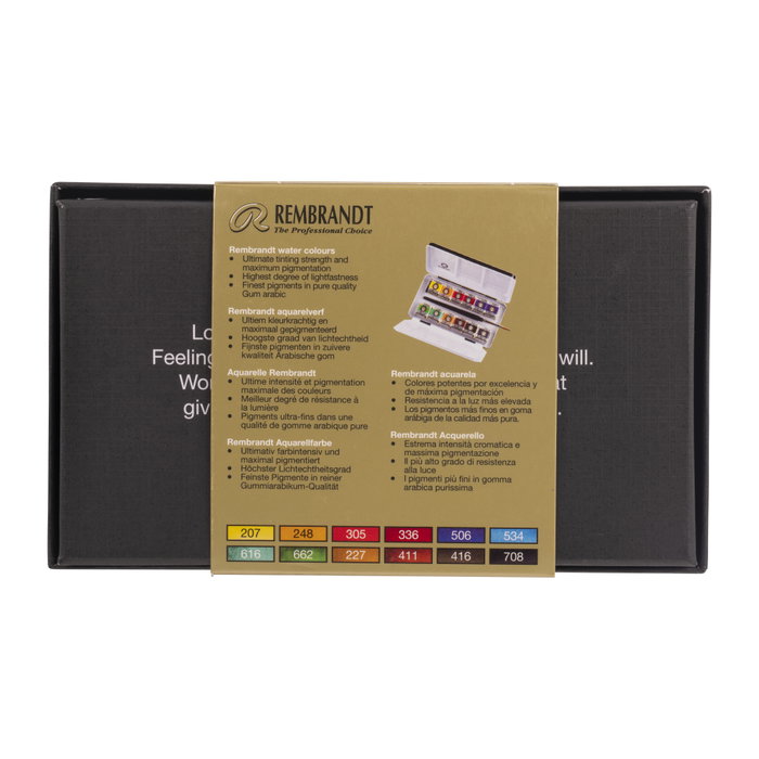 Rembrandt Set acuarelas metálico de 12 pastillas con pincel