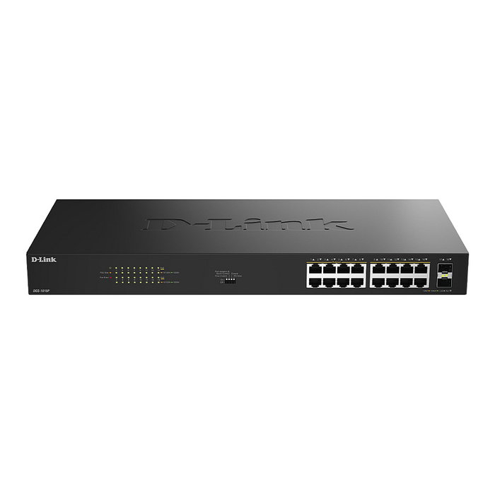 D-Link DGS-1018P/E Switch de 18 Puertos Gigabit con 16 Puertos PoE+ y 2 SFP