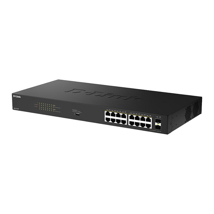 D-Link DGS-1018P/E Switch de 18 Puertos Gigabit con 16 Puertos PoE+ y 2 SFP