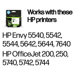 HP Cartucho de Tinta Negro 62XL Original para Impresoras HP Deskjet, Envy y Officejet