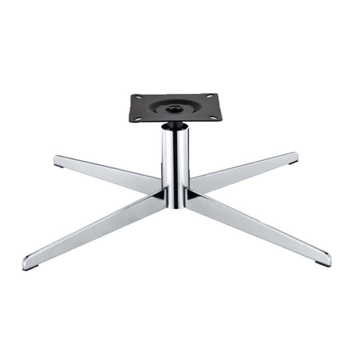 Q&Q Base Acero 4 Brazos Columna Spider 240mm Negro Mate / Níquel Cepillado (Set 2 unidades)