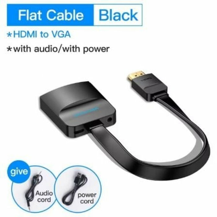 Vention Conversor 74346 HDMI Macho a VGA Hembra con Jack 3,5 mm y Micro USB, 20cm, Negro Vention Conversor 74346 HDMI Macho a VGA Hembra con Jack 3,5 mm y Micro USB, 20cm, Negro