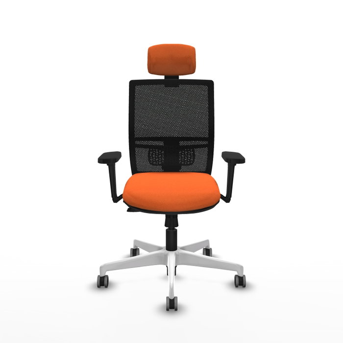 PIQUERAS Y CRESPO Silla de oficina Yunquera Naranja/Negro con Mecanismo Sincro/Traslack