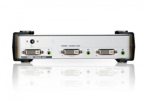 Aten Splitter DVI y Audio 2 Puertos VS162-AT-G para 2 Monitores, Máxima Resolución 1920x1200, Cascadable, HDCP Compatible