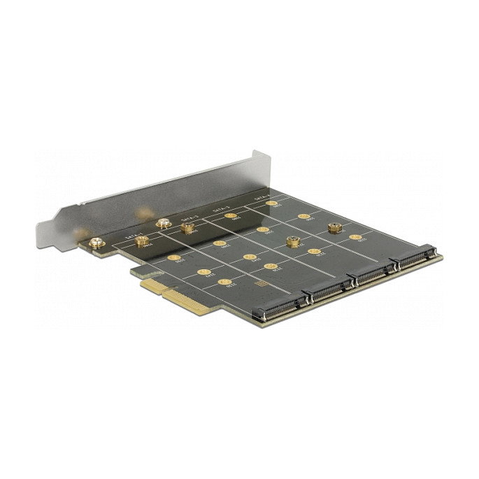 DeLOCK 89888 Tarjeta Controladora PCIe x4 con 4 Ranuras M.2 Key B Internas para SATA, RAID 0, 1, 10, Marvell 88SE9230