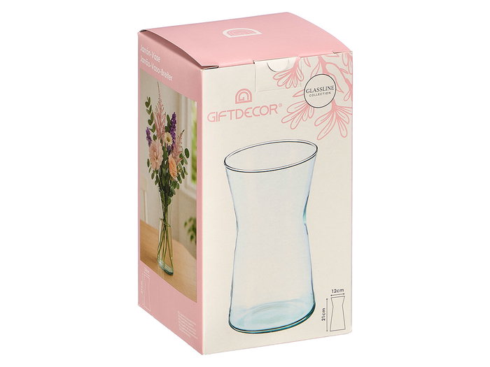 Giftdecor Jarron Cristal Boca Ancha Transparente 21 cm (Set de 12)