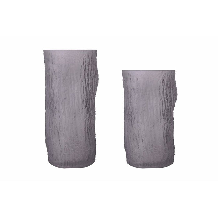 DKD Home Decor Jarrón de Cristal Mate Gris 13x13x21 cm
