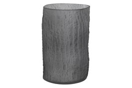 DKD Home Decor Jarrón de Cristal Mate Gris 13x13x21 cm