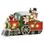 DKD Home Decor Figura LED de Tren Rojo y Verde