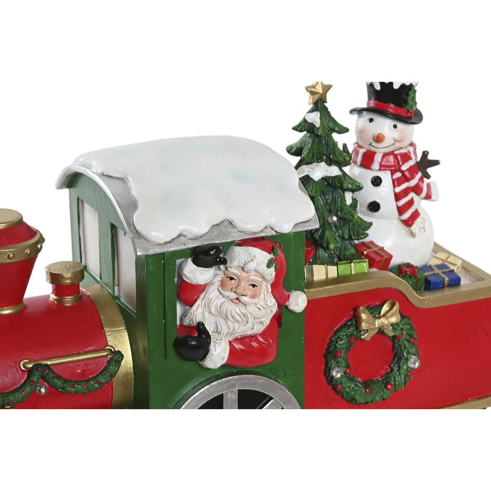 DKD Home Decor Figura LED de Tren Rojo y Verde