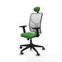 PIQUERAS Y CRESPO Silla de oficina Motilla con mecanismo Sincro, Verde y Blanco