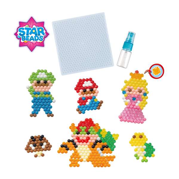 Epoch Aquabeads Super Mario Set de Personajes - Juguete de Manualidades con Agua, 21x15x4.5 cm, Instrucciones en Español y Portugués